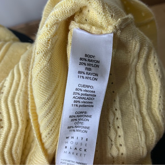 White House Black Market Yellow Knit Sleeveless Sweater Top - Picture 4 of 6